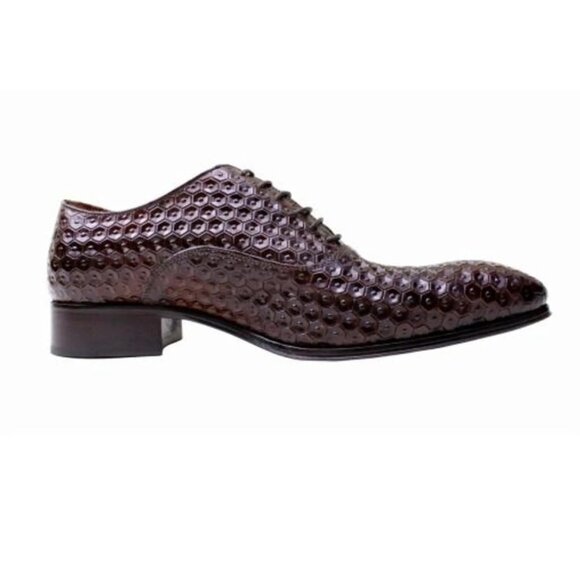 Italian Handmade Men\'s Leather Shoe / Baye Brown Oxford Mens Dress Shoes / Men’s